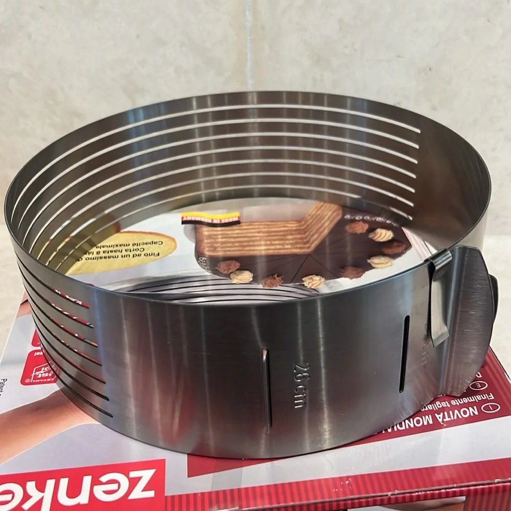 Zenker Adjustable Cake Layer Cutter 8 Layer Guide Stainless Steel NWT